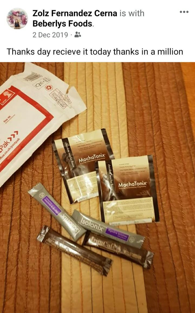 From Customer: Day Zol Fernandez ( London)