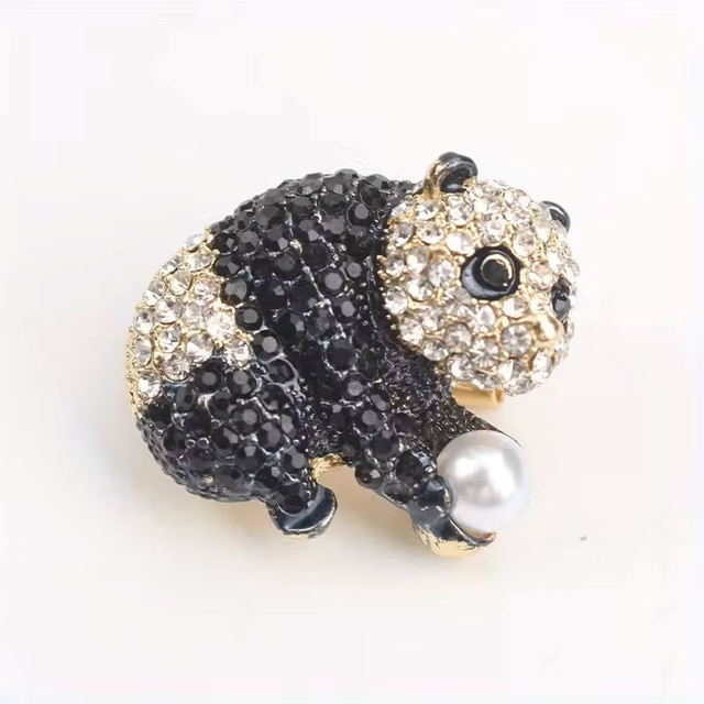 Panda Rhinestone Brooch