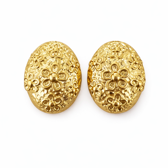 Pendientes acero dorado 