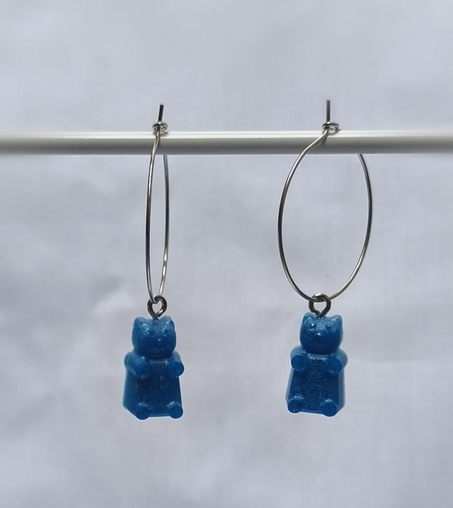 Créoles oursons bleu 