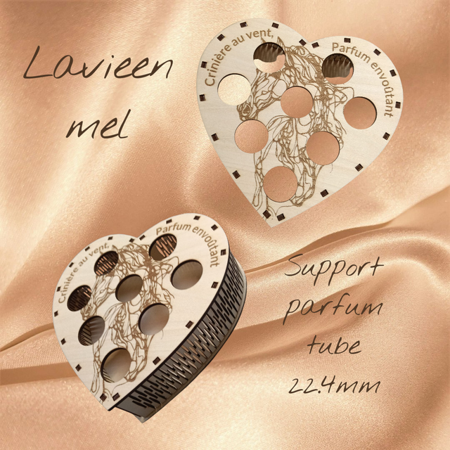 Support parfum tube bois motif cheval