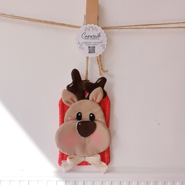 Addobbo natalizio renna su tag