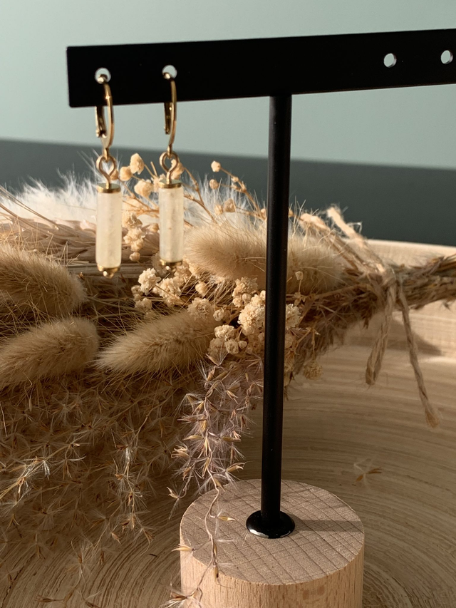 Boucles d'oreilles Auréline Aventurine jaune pâle