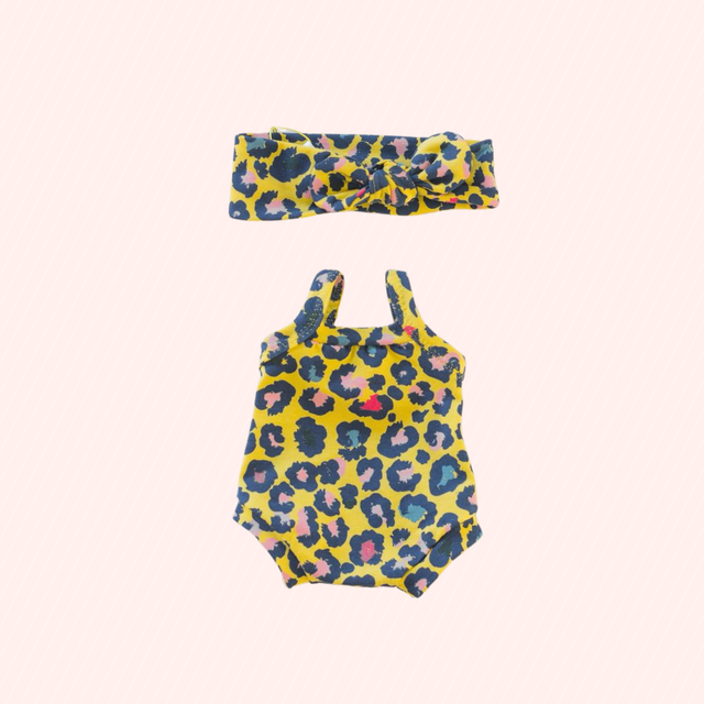 Body Léopard jaune avec bandeau