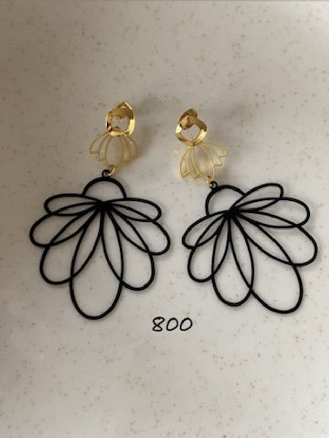 🖤 Boucles d’oreilles Black Bloom – Réf. 800
