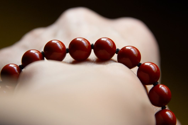 (M-L) Jaspe rouge / Bracelet coulissant inox et fil de soie