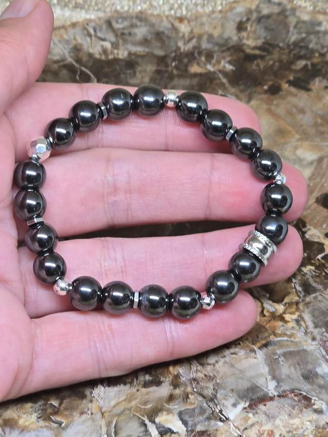 Bracelet Hématite 0,8 cm