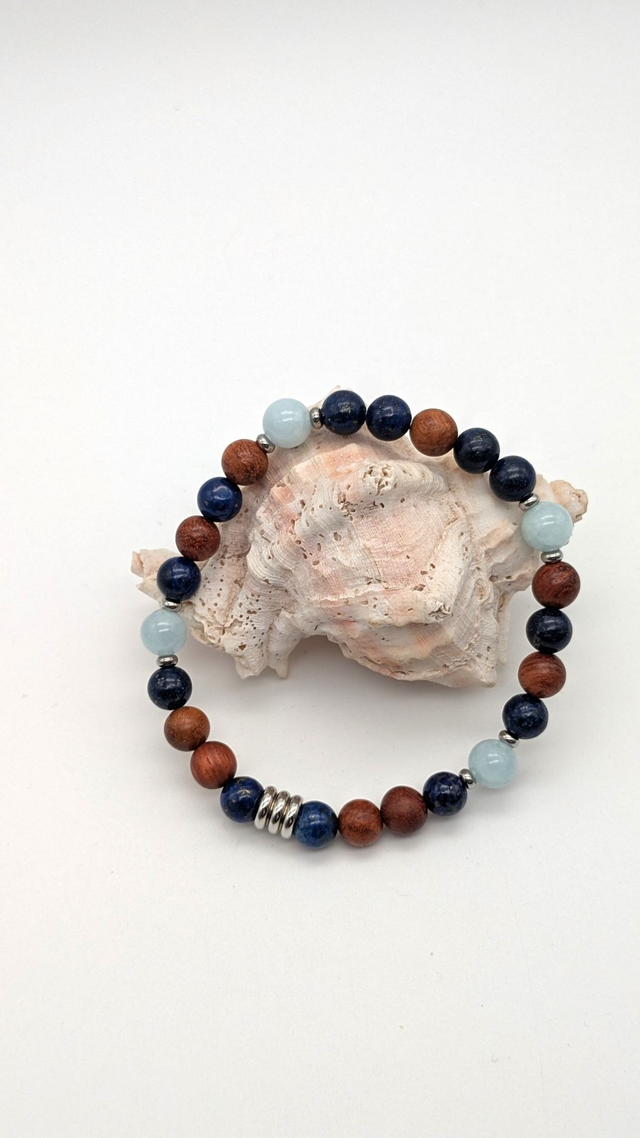 Lapis Lazuli, Aigue-Marine et Bois de Santal