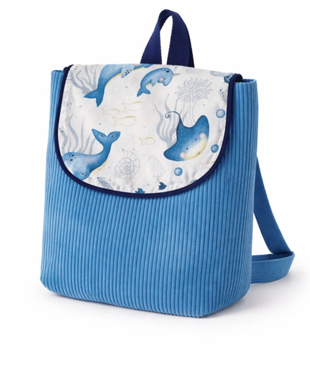 Sac à dos pour enfants en velours côtelé modele « happy sea »