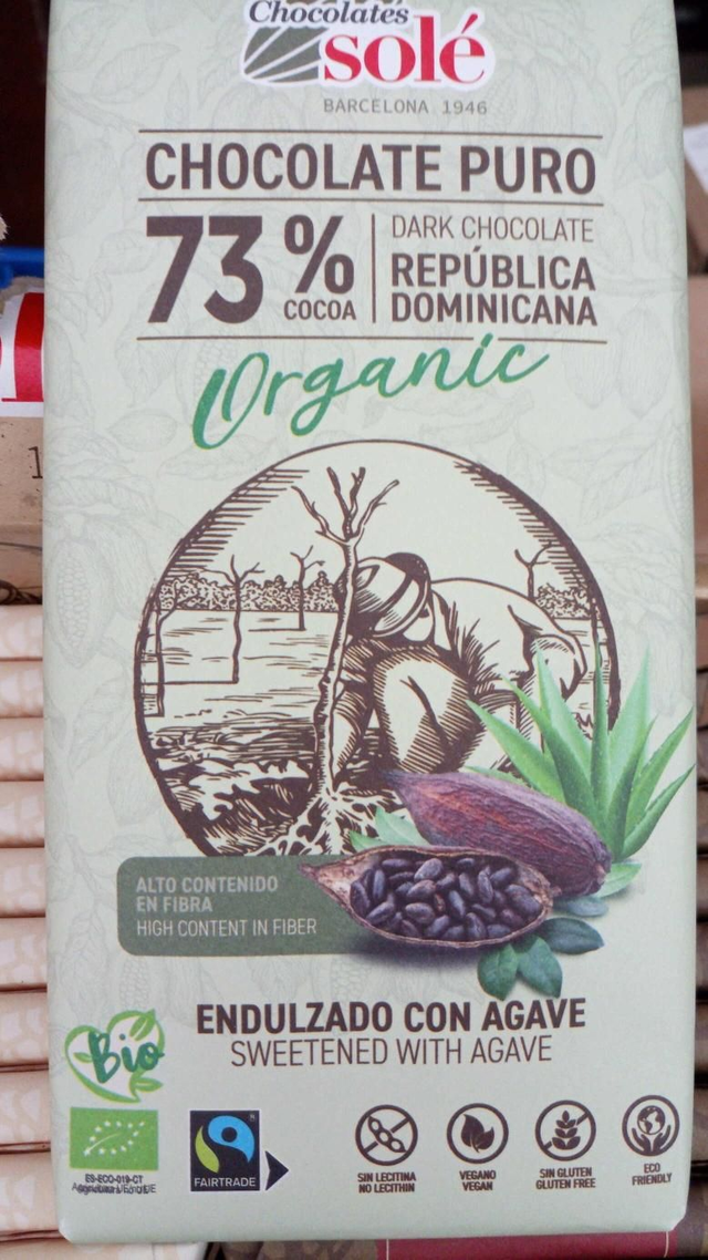 Chocolate 73% con agave
