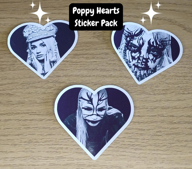 Poppy Hearts Sticker Pack
