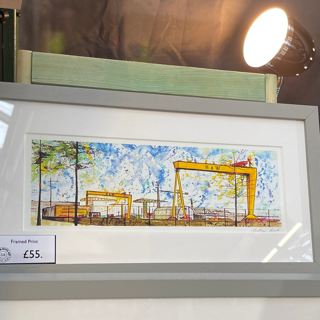 Cranes with trees (print)