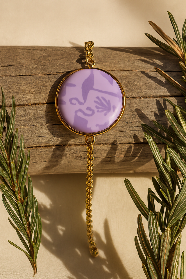 Bracelet fimo+résine flamant rose