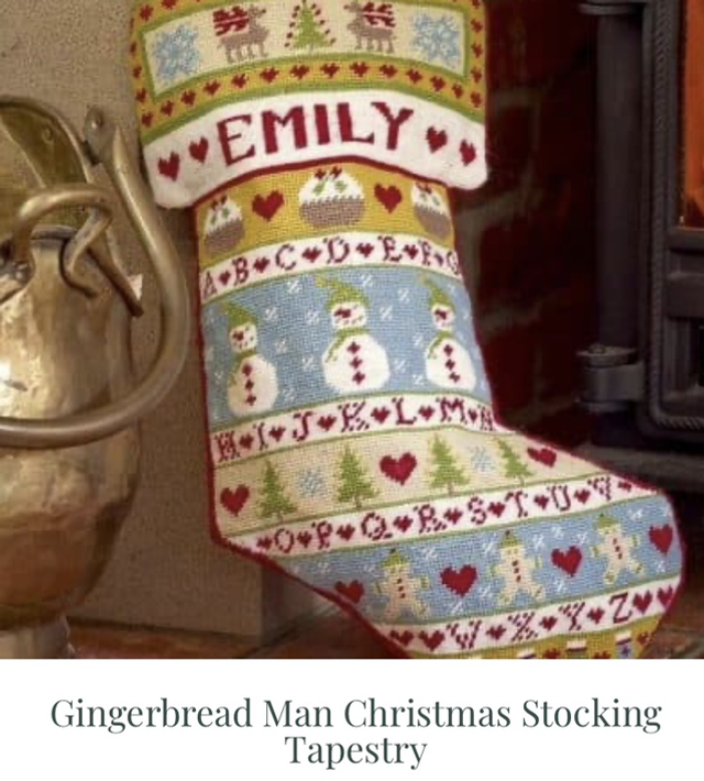 Gingerbread Man Christmas Stocking Tapestry
