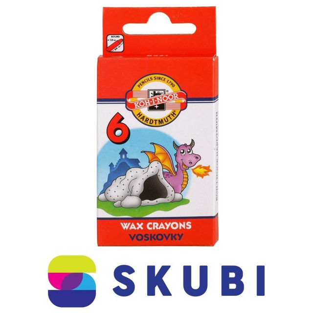 Voskovky kulaté krátké - 6 kusů - Koh-i-noor Hardtmuth 8231 - 8593539067931