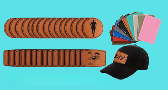 ENGRAVED - Faux Leather Hat / Jacket Patches - Iron On