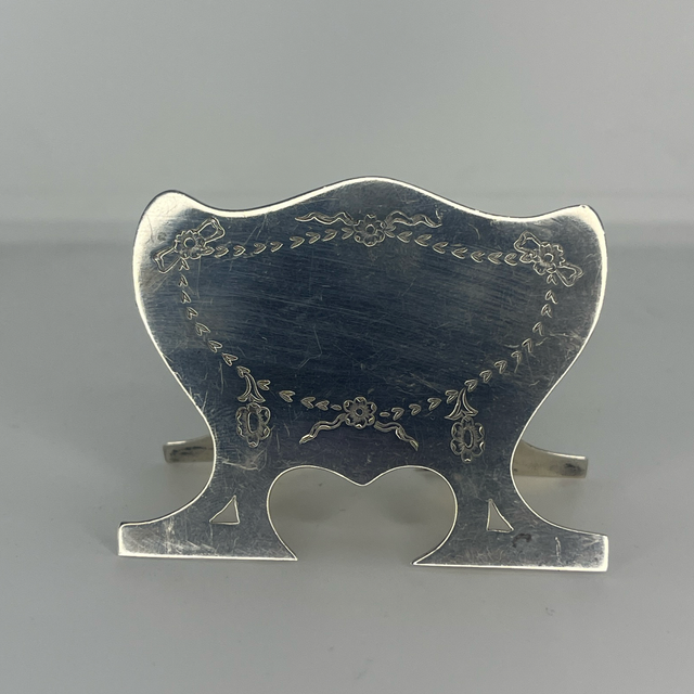 Antique Silver Menu Holder – Hamilton &amp; Co., Calcutta – 1914–1919