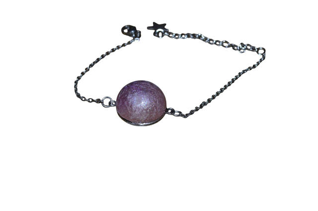 Bracelet en résine violet 