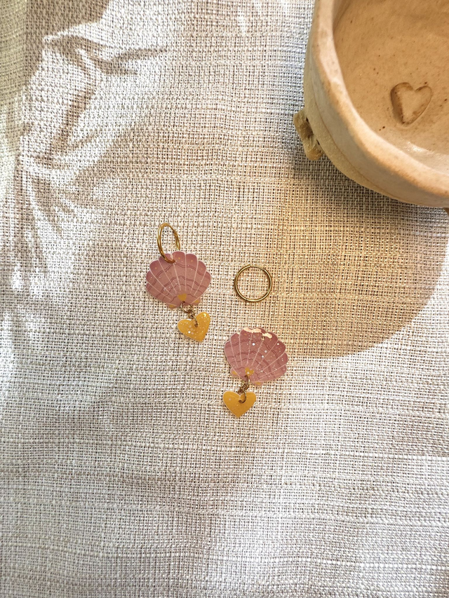Boucles d'oreille Shell rose 🐚🩷