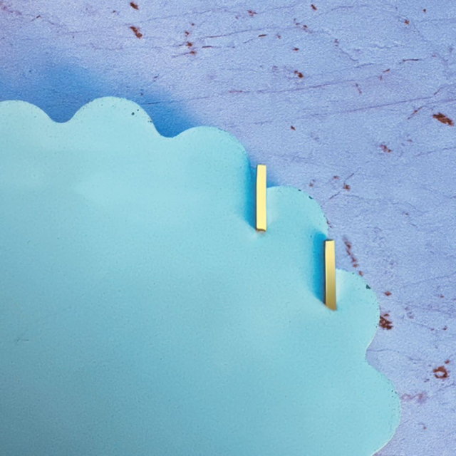 Gold Rectangular Studs