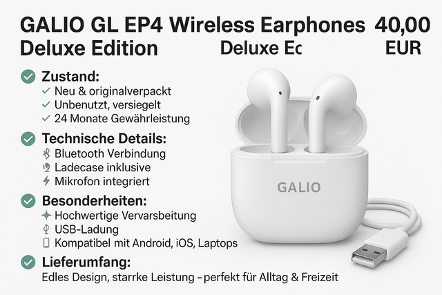 GALIO GL EP4 Wireless Earphones – Deluxe Edition