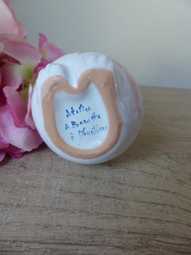 Petit vase monsieur hibou en poterie Ateliers A. Baratta à Moustiers France, Vase miniature hibou oiseau peint main, collection hibou cadeau