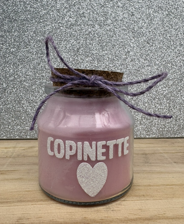 Bougie bocal rose COPINETTE phospho