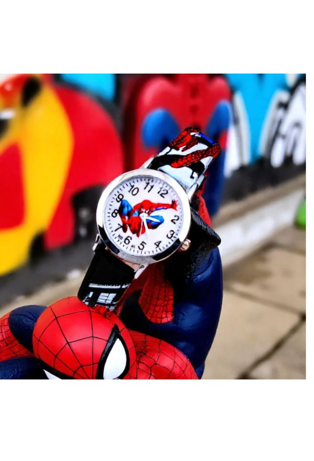  Schwarze Spiderman Kinderuhr