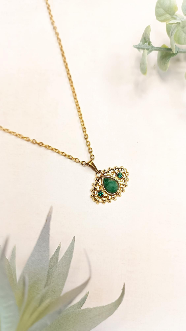 Collier SILMA - Aventurine verte