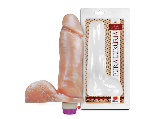 Pênis Realístico com Escroto e Vibro - 20,5cm X 4,7cm Referência: PC031