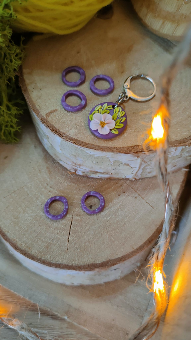 Marqueur de progression façon broderie + 5 petits anneaux marqueurs