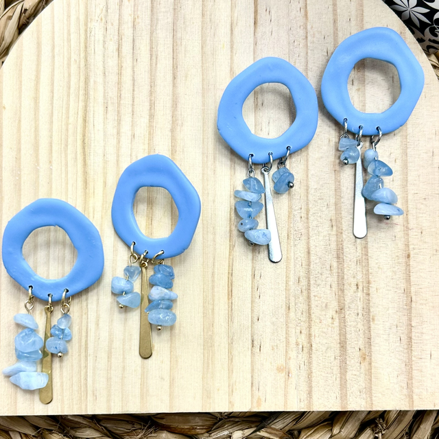 Pendientes Aura Bohem Agua Marina