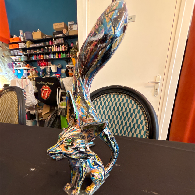 Renard du petit prince sculpture de 34 cm signée LM Art Honfleur 