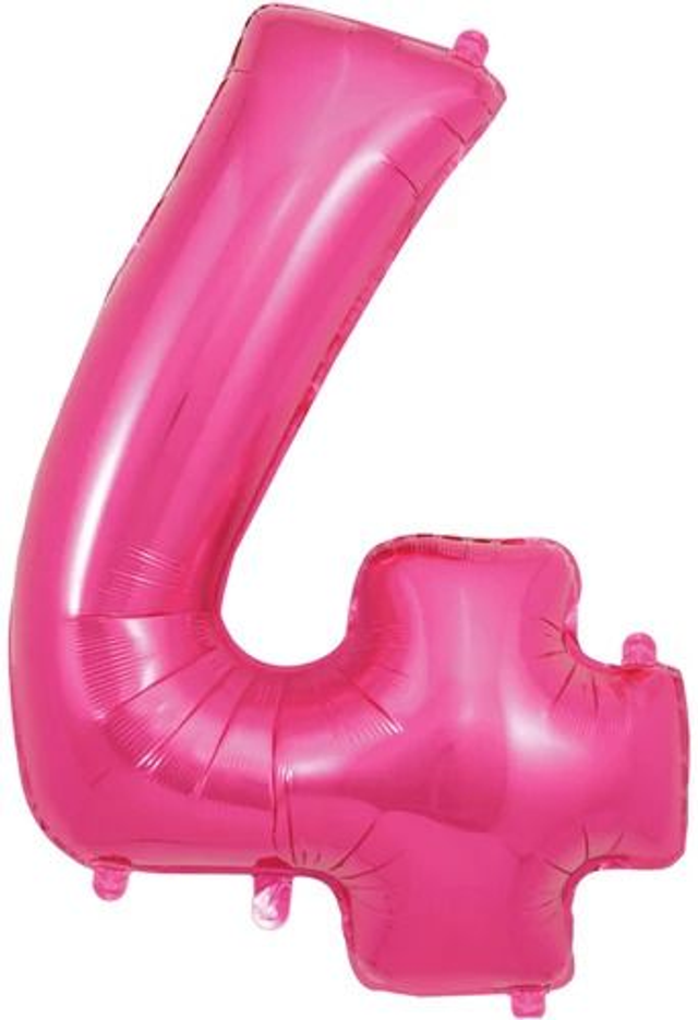 34" NUMBER 4 PINK FOIL