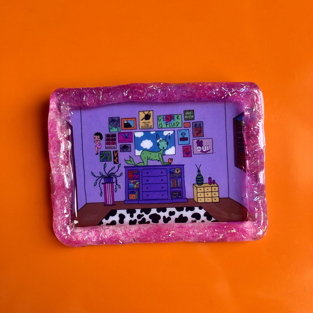 Queer handmade resin frame 