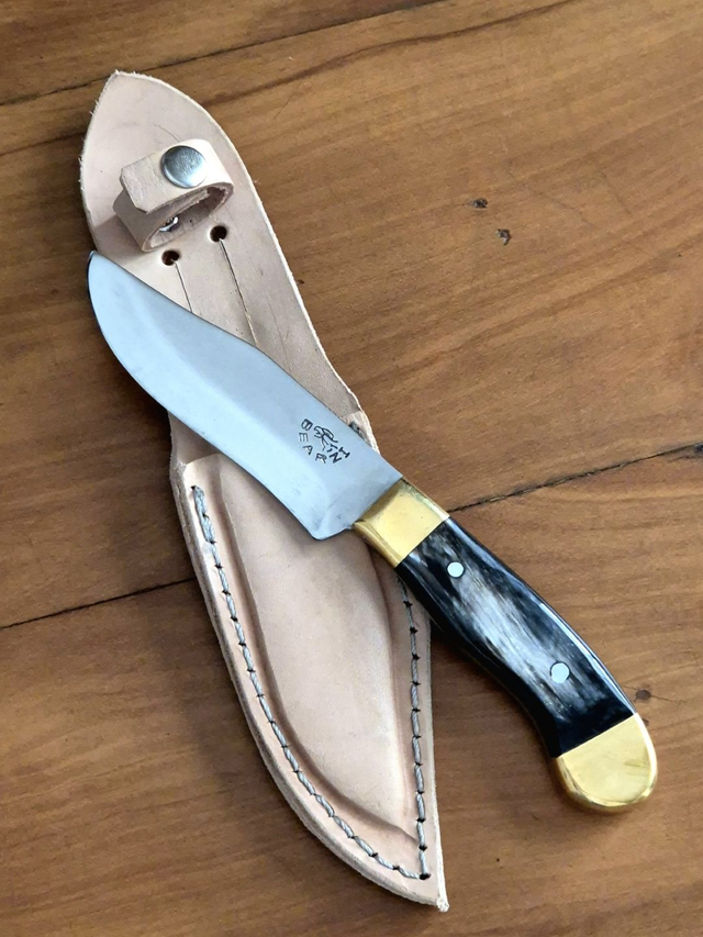 Faca Companheira Mini Bowie 4 Pol Aço Inox 420c Chifre Bovino