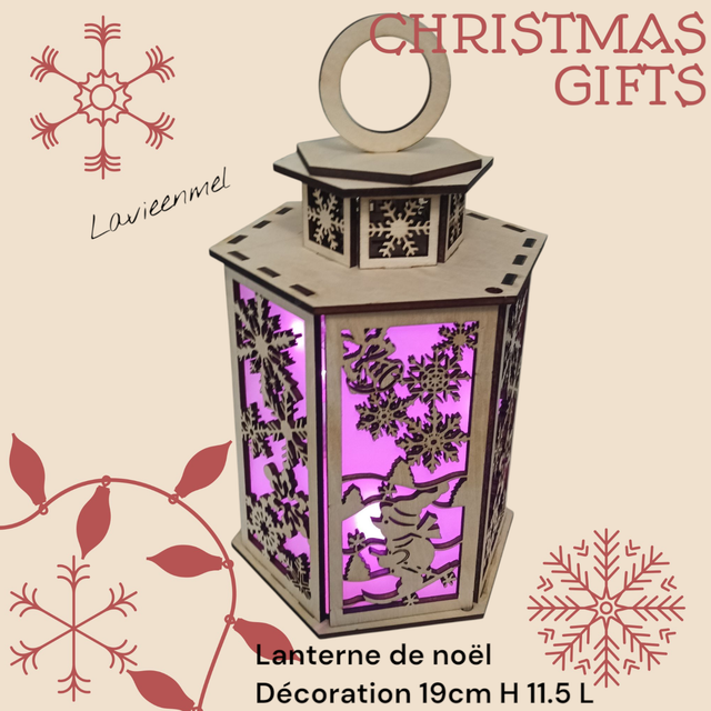 lanterne en bois lumineuse