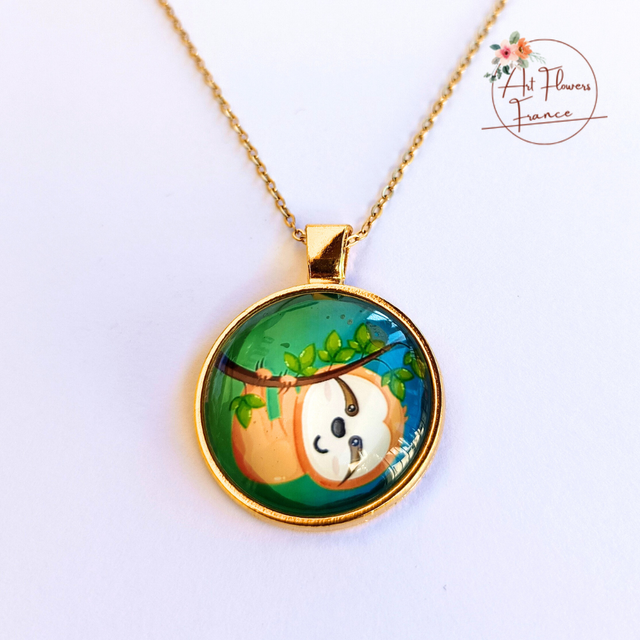 Collier illustré - Paresseux