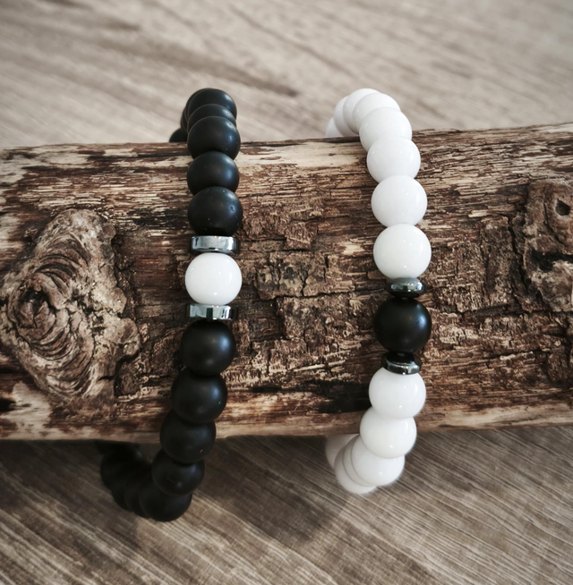 Duo Agate blanche/Onyx mat