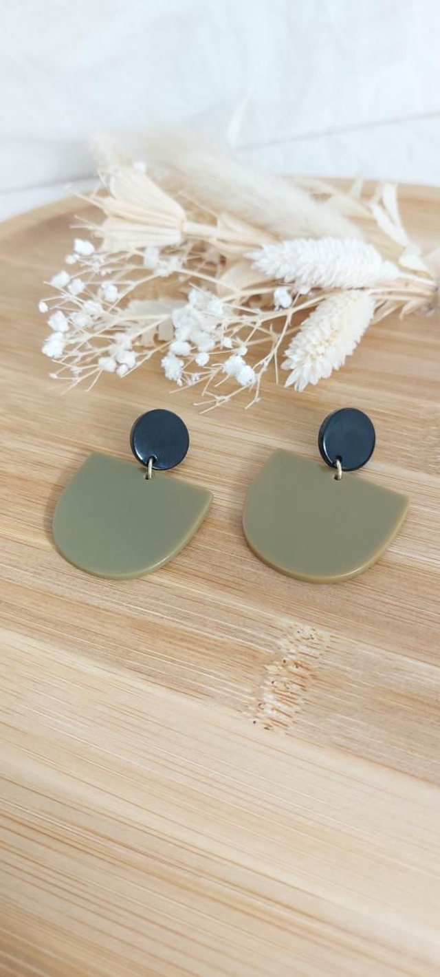 Boucles d'oreilles Gloria kaki