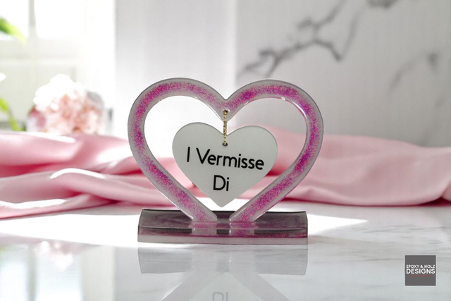 Deko Herz pink, weiss 
