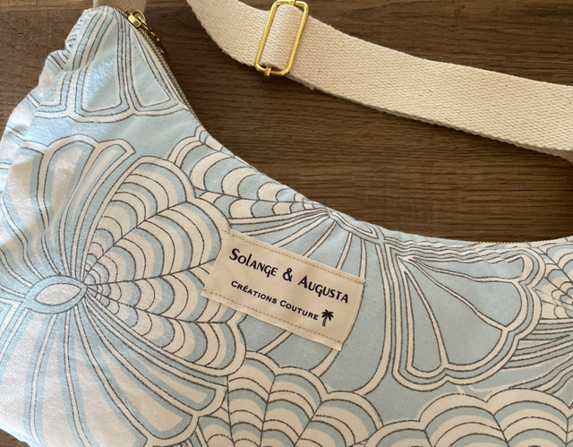 Sac baguette coquillage bleu