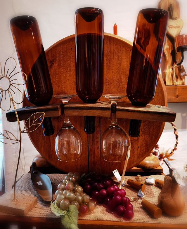 Fass-Dauben Wanddeko -Trio rund