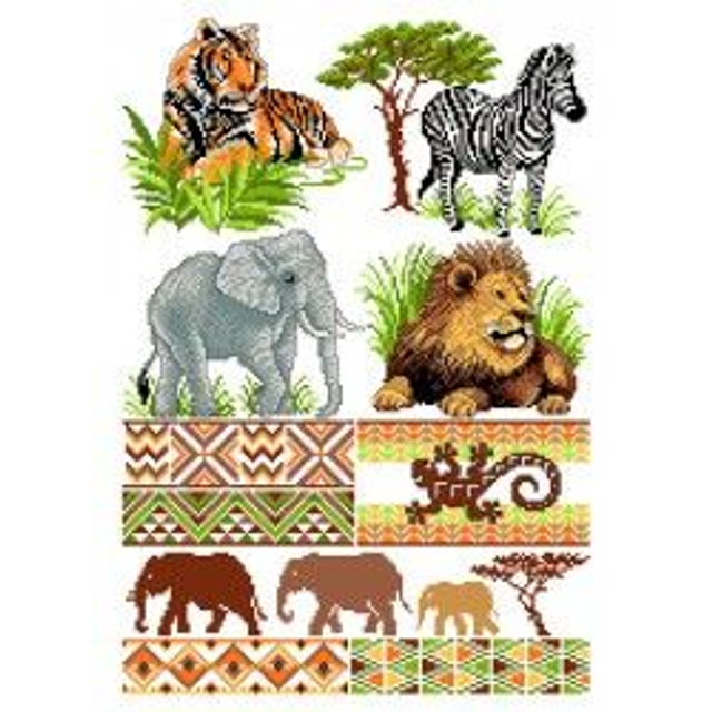 "Safari"Borduurpatronen kruissteek (028)