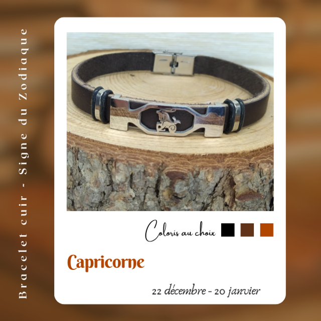 Bracelet en cuir - Capricorne