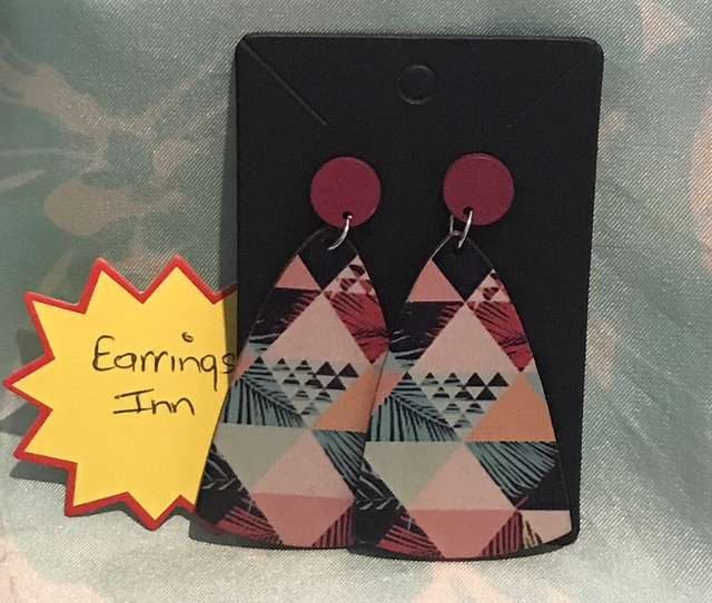 Wood Red Dangling Earrings-MSDE74