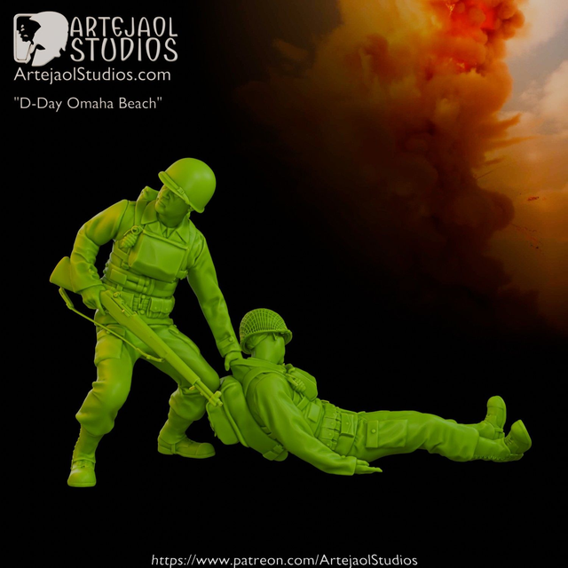 Artejaol - WW2 US Soldier D-Day Omaha Beach 10 (2 figs)