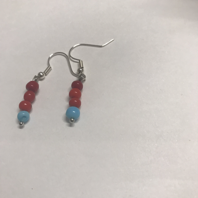 Red Blue Dangling Earrings- RBD2264