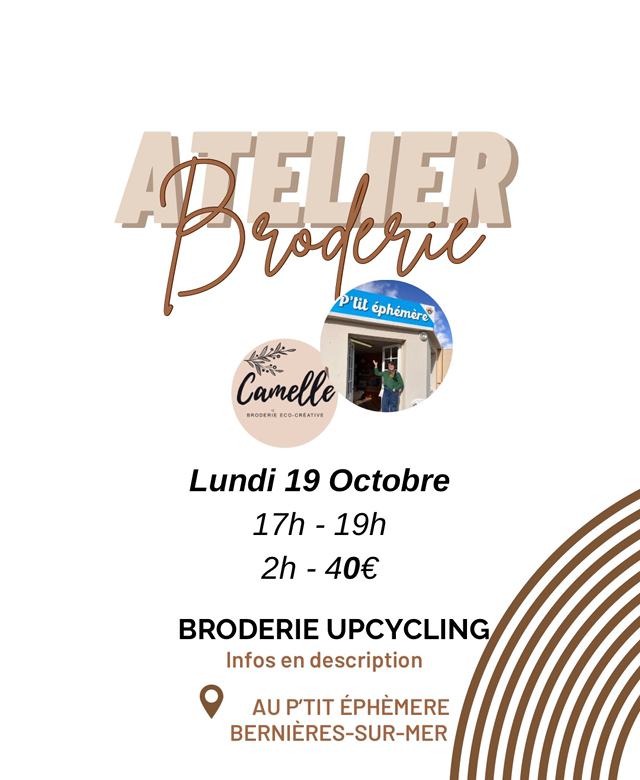 19.10.26 - Broderie upcycling  - Au p'tit éphèmere  (Bernières/mer)