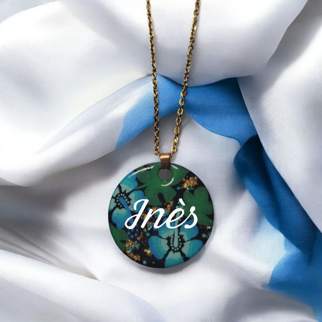 A-🌸 Collier personnalisé prénom dessiné Flora acier inoxydable sur commande 🌸